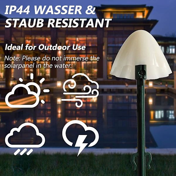 Solcellehagelys for utendørs bruk, sett med 12 mini solcelle sopplys, vanntette søte soppformede stier og landskapslys for hage, terrasse og fest
