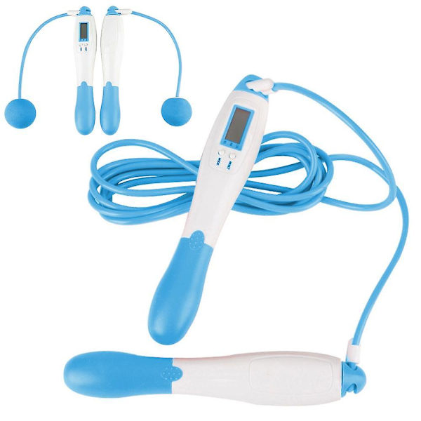 Hopprep med digital räknare, hastighetsrep, stålrep med PVC-hölje, hopprep med kaloriräknare och halkfria handtag för träning, fitness