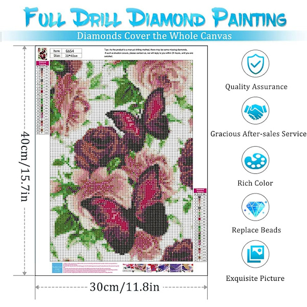 Diamantmalingsett for voksne - 5D diamantkunstsett for voksne barn nybegynnere, DIY runde full drill diamantprikker maling med diamanter maleri