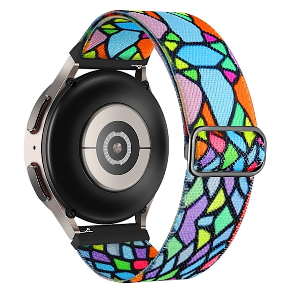 Nylon Urrem til Coros Pace 2/Apex 42mm, 20mm Mønstret Justerbar Flettet Løkke Rem Geometric Rainbow