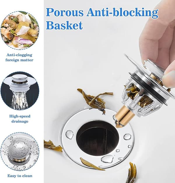 2-pack Pop-up Silikondräneringspluggar för Köks- och Badrumshandfat