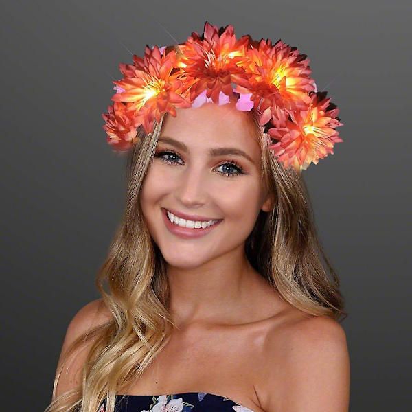 LED Blomsterkrone, Blomsterkrans Hodebånd Lysende LED Blomsterhodeplagg Blomsterhodebekledning shape6