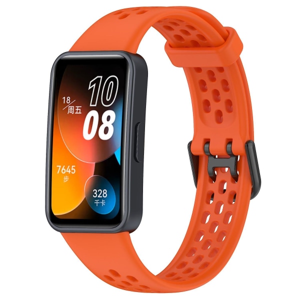 Mjukt andningsbart silikonarmband för Huawei Band 8 Orange