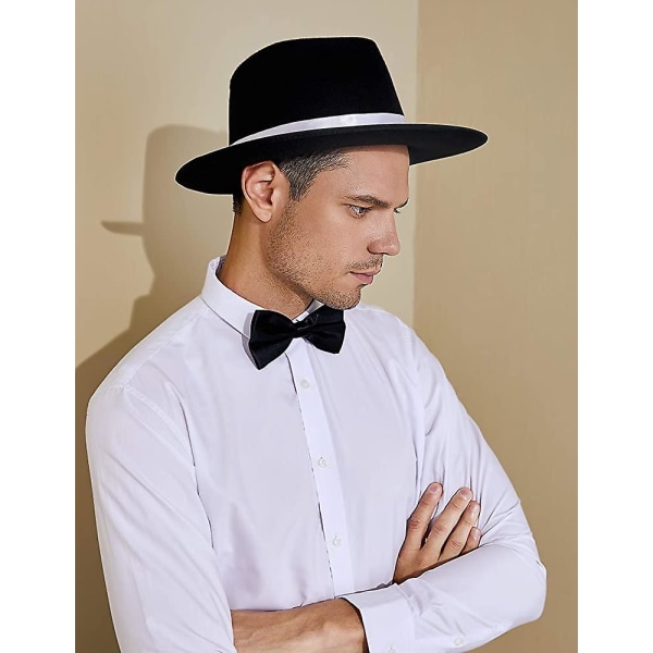 Acsergery Herre Fedora Hatt Filthatt Stor Unisex Klassisk Panama Hatt 1920-talls Herre Gatsby Hatt Gave