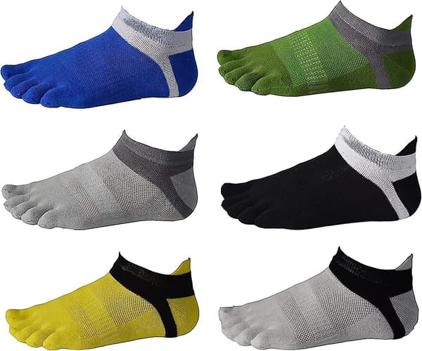 Män Bomullsstrumpor Låg Skärning 5 Tåar Osynliga Mesh Andningsbara 6-pack 9-pack