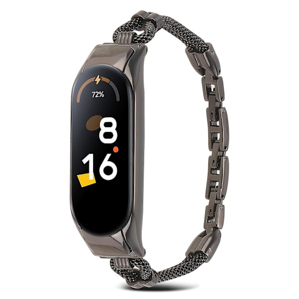 Metalliranneke ja kellokotelo Xiaomi Mi Band 5/6 -älykelloon, hienostunut kupariketju korvaava ranneke