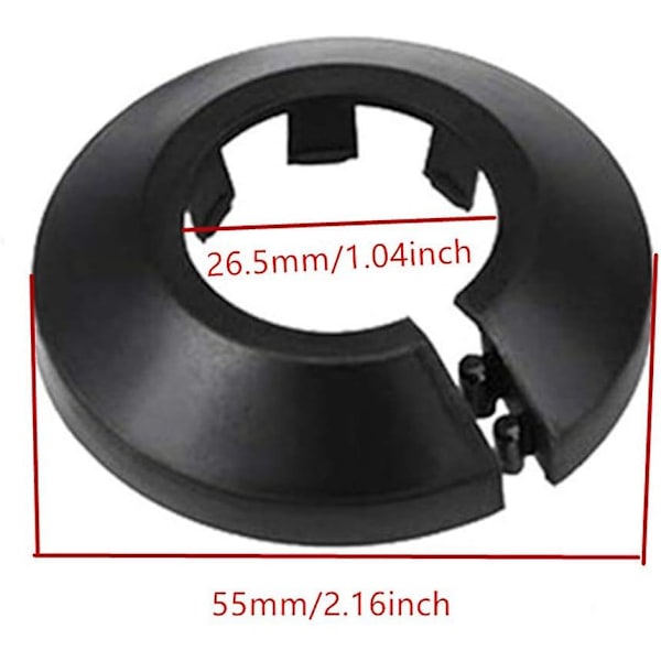 4 kpl Seinälaipan ulkohalkaisija Laippa Helppo asennus Muovinen patterin peitelevy Vesiputken viemärilinjan suojus Kaulus Seinäputken suojus Koristelu Pi Black 25mm
