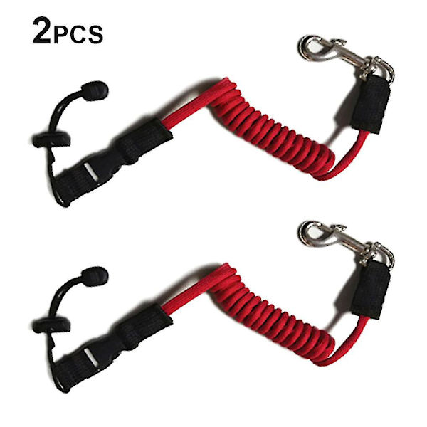 Pakke med 2 Kajak Pagaj Rem Elastisk Sikkerhedsline Vand Sport Xixi Red