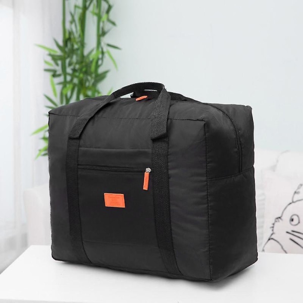 Hopfällbar resväska Vattenavvisande Nylon Stor Resväska Organizer Förvaringsväska Resväska Black