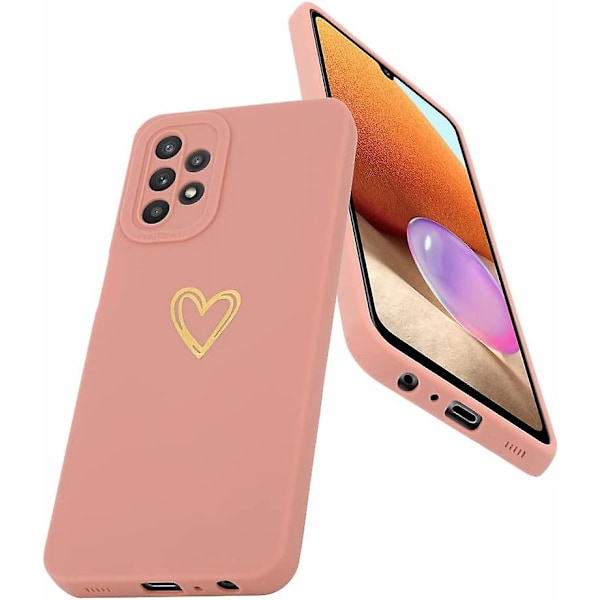 Suunniteltu Samsung Galaxy A32 5g -puhelinkuorelle, jossa on sydänkuvio naisille ja tytöille, pehmeä TPU-pinnoitus, täysi kameran linssinsuoja ja näytönsuoja