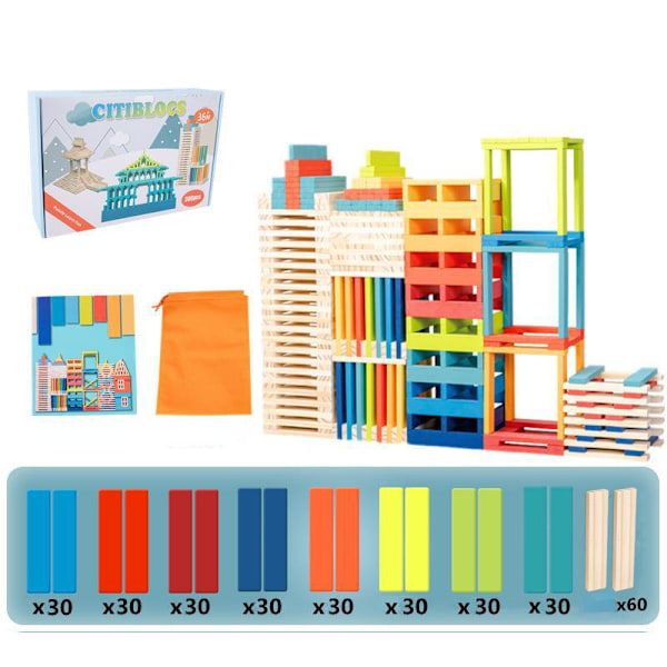 300 stk. Archimedes Byggeklodser Strips Unge børns konstruktions træ træflis Cappler Baby Puslespil bygning Jenga højt legetøj