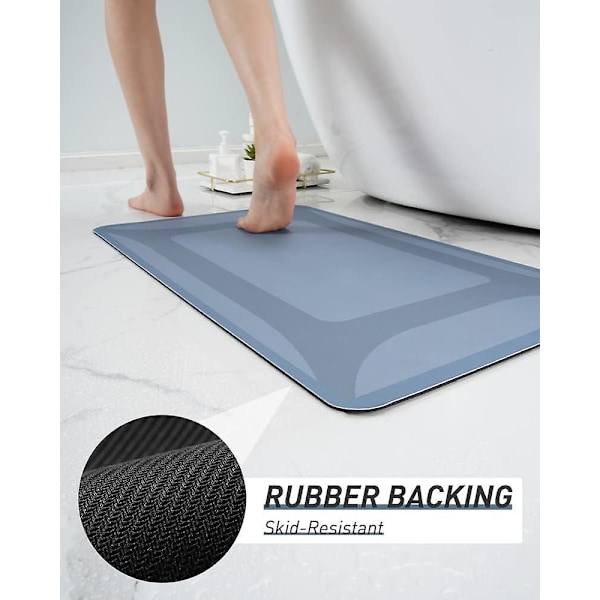 Badrumsmatta - Snabbtorkande Absorberande Gummibaksida Badrumsmatta Tunn Badrumsmatta För Badrumsmattor Framför Sänka Duschmatta För Badrum 17\"
