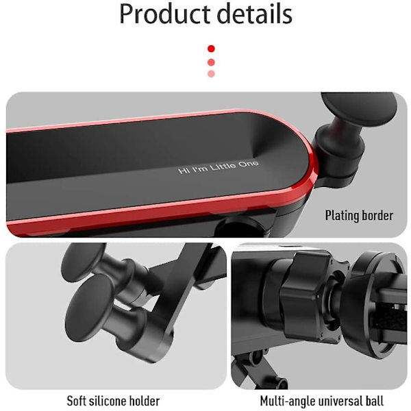 Mobiltelefonhållare för bil, Gravity Air Vent Universal Bil Mobiltelefonhållare Tillbehör Air Vent Smartphonehållare