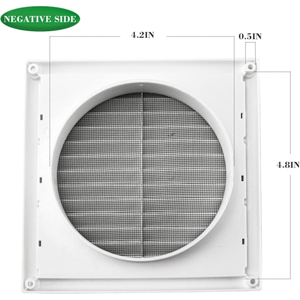 4\" Louvered Vent Cover Stoppar Fågelbon - Utomhus Torktumlare Avluftningsventilskydd (Vit)