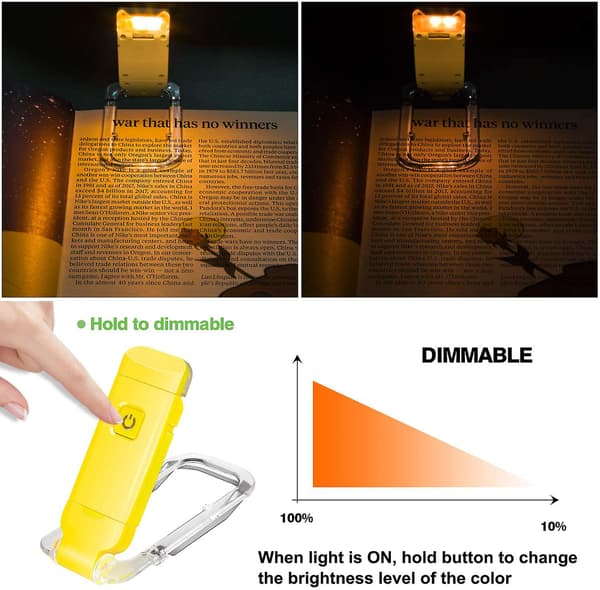 Amber Bok Leselys, LED Clip-On Boklamper, Leselys