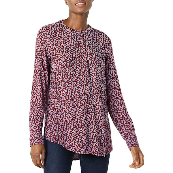 Langermet vevd bluse for kvinner Style 6 M