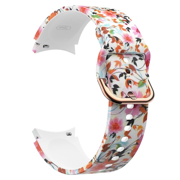 Kuvioitu silikonisoljellinen kellon ranneke Samsung Galaxy Watch4 Classic 42/46mm/Active 40/44mm -kelloille Birds and Flower