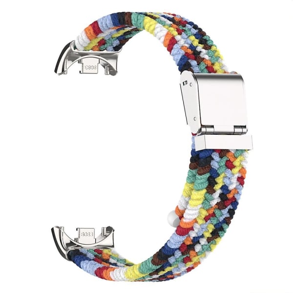For Xiaomi Smart Band 8 Flettet Nylon Klokkereim Justerbar Spenne Elastisk Stropp Colorful