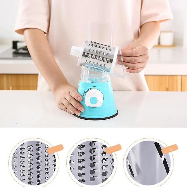 3-i-1 Multifunktionell Grönsaksskärare Handvev Slicer Lök Cutter Chopper Köksredskap Red