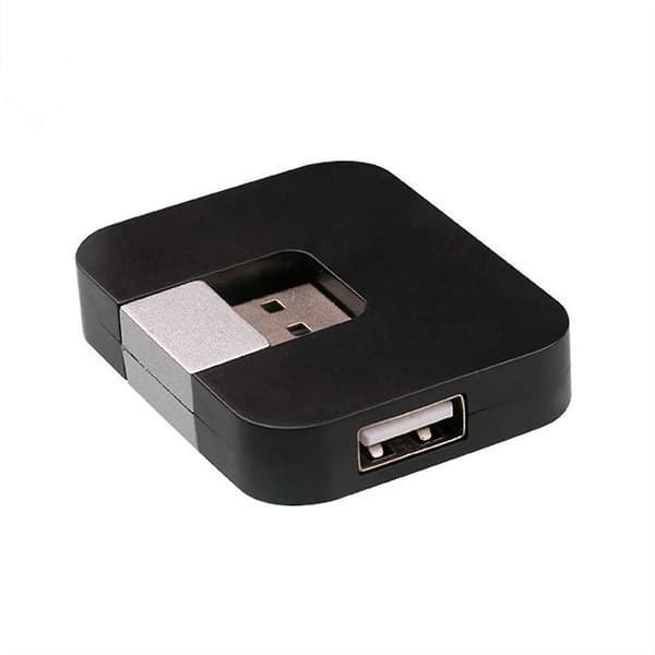 Roterende USB 2.0 Hub USB til USB Splitter (svart)