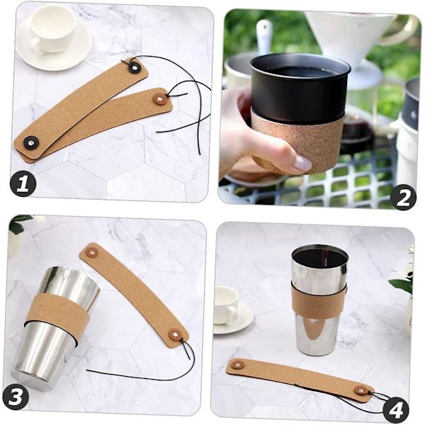 2-pack mugghållare för resande, dryckeshållare, espressohållare, återanvändbara kaffemanschetter, isolerat lock, koppfodral