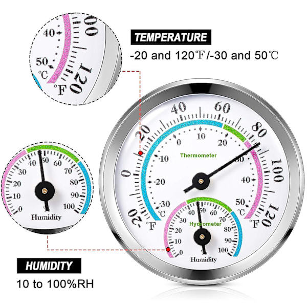 3 stycken Mini Termometer Hygrometer Inomhus Utomhus Termometer Trådlös Temperatur Fuktighet Monitor Mätare Temperatur Monitor För Hem Vägg Rum Inc