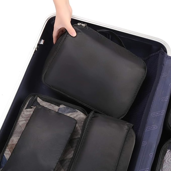8 Set Packningskuber Resväskeförpackningsorganisatörer för resetillbehör grey