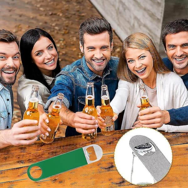 Flat Flaskeåpner - Flaskeåpner For Bartender - Ølflaskeåpner - Vinyl Green
