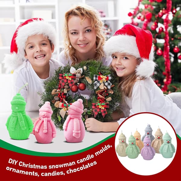 3D Julemand Silikoneform 2 Stykker Silikoneforme Støbeforme DIY Julemand Støbeform Fondant Silikoneform Lys