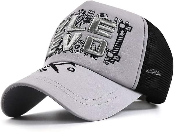 Andningsbar Mesh & Broderad Solhatt Baseballkeps