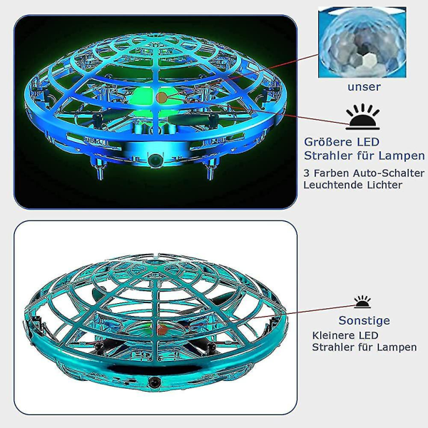 Minidrone, drönare för barns leksaker, boll, flygande leksakshelikopter med 360