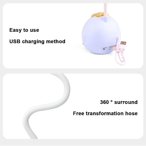 Rosa, Gul og Blå Trefarget Lærings Øyebeskyttelseslampe USB Oppladbar Nattlampe blue