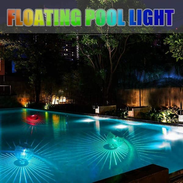 Solar Pool Light, Healwe 1 Flydende Led Lys Automatisk Rgb Multicolor