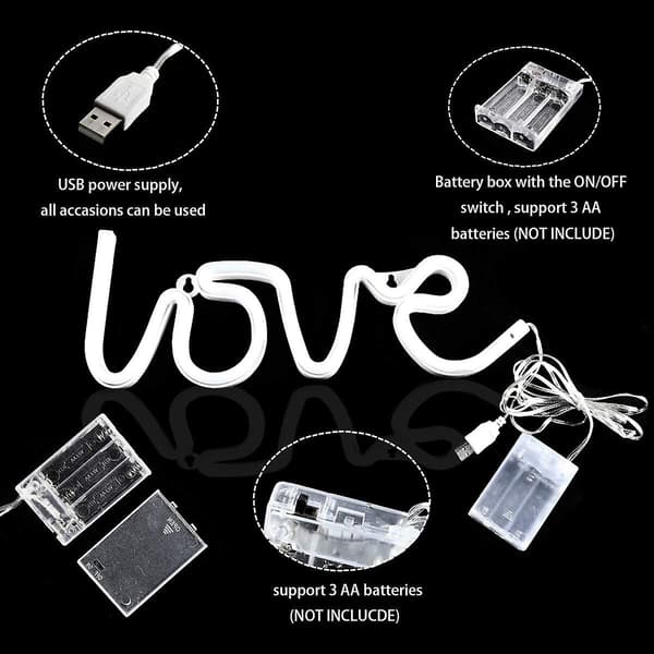 Neonljus - sovrum Neonljus Usb eller batteri Vägg Neonljus Led