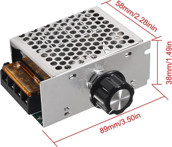 2-pakning AC 220V 4000W Høyeffekt SCR Elektronisk Spenningsregulator Termostat Hastighetskontroller Regulator