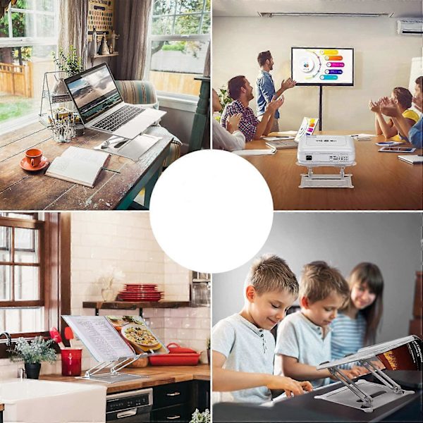 Justerbart laptopstativ til MacBook, Air, Pro Alle laptops (Sølv)