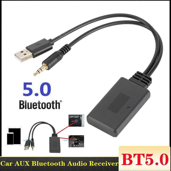 2 st Bluetooth-adaptermodul Universal Bil USB Aux 3.5MM Jack Trådlös Bluetooth Handsfree Stereo Ljud Musikadapter