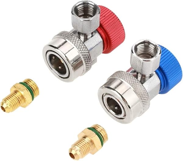 R134 A/C Låg/Hög Justerbar Snabbkoppling Luftkonditionering Koppling Adapter med Lock för Ventilåtkomst System