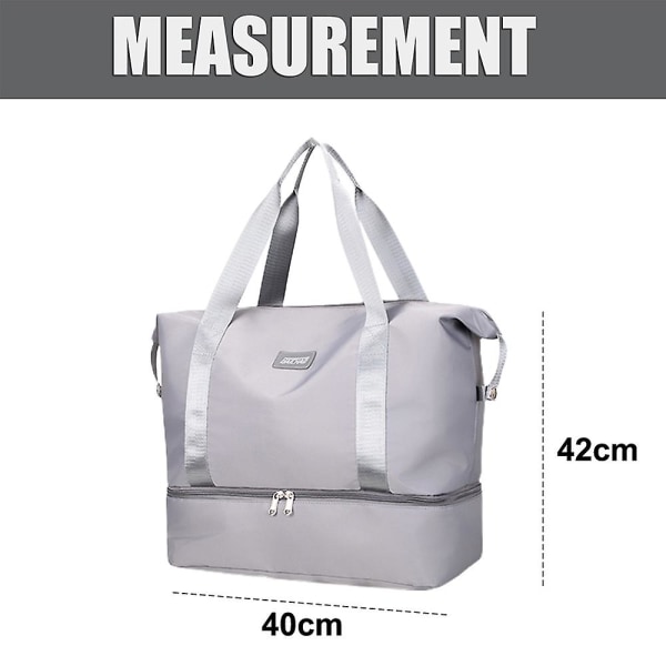 Ladies Rese Duffel Bag, Stor Expanderbar Weekend Portable Bag gray