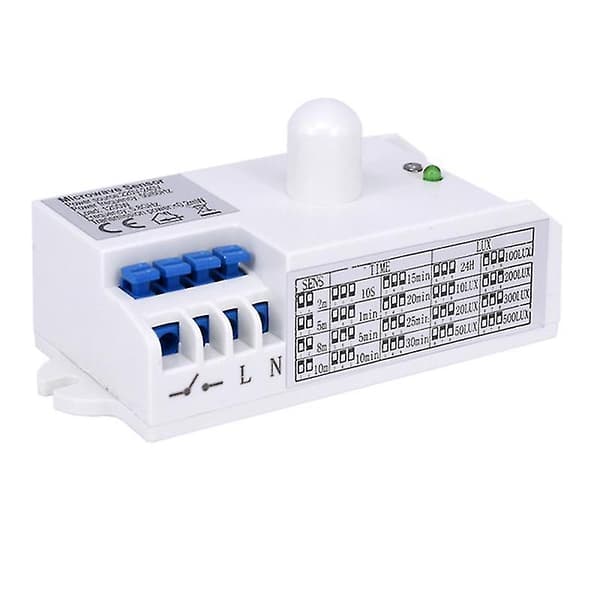 DC 12V-24V 5.8GHz 360 Mikrovågsrörelsesensor Kroppsrörelsesensor Induktionsswitch för LED-lampa