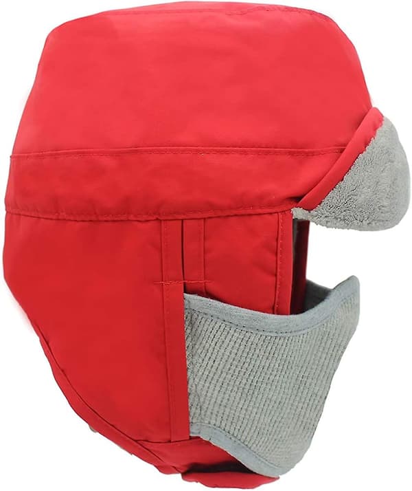 Vandtæt Yetsye Bomber Hat Skihatte Jagthat Til Vinter Med Foldbar Øreklap Red