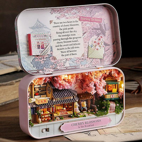 Boxteater Miniatyrdockhus Prefabricerat Miniatyr Diy Dockhus Kit Möbler Väska Leksaker För Barn Födelsedagspresenter Q007