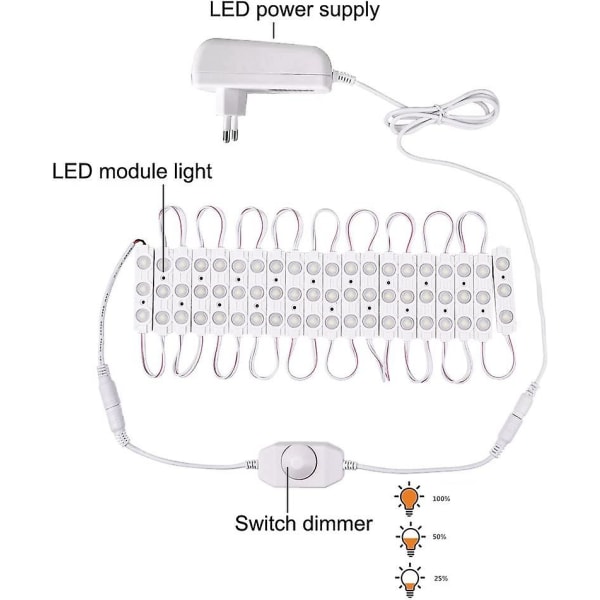 Led spegelljus, dimbar spegelbelysning, längd sminkljus, cool vit led sminkspegelsats