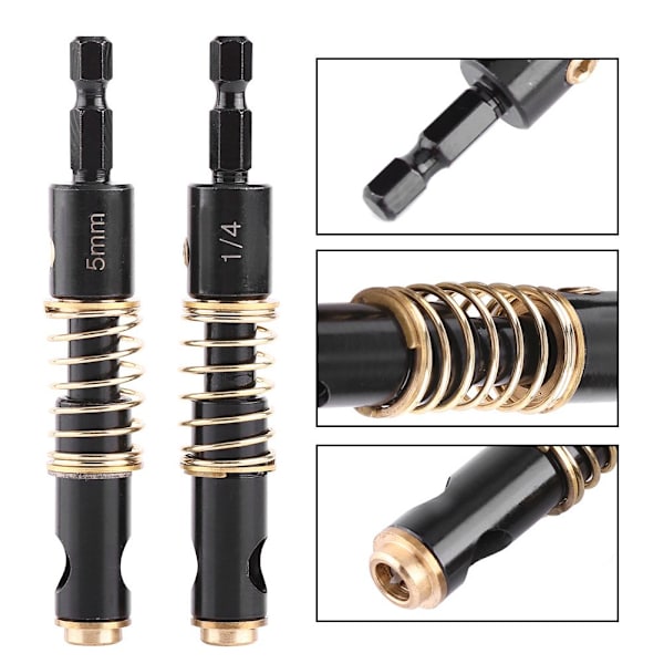 2 stk. 5 mm & 1/4\" Sorte Hængselborebits Rømning Boring Træ Plast 1/4 tomme Hex Skaft til Træbearbejdning DIY (2 stk. Kombination)