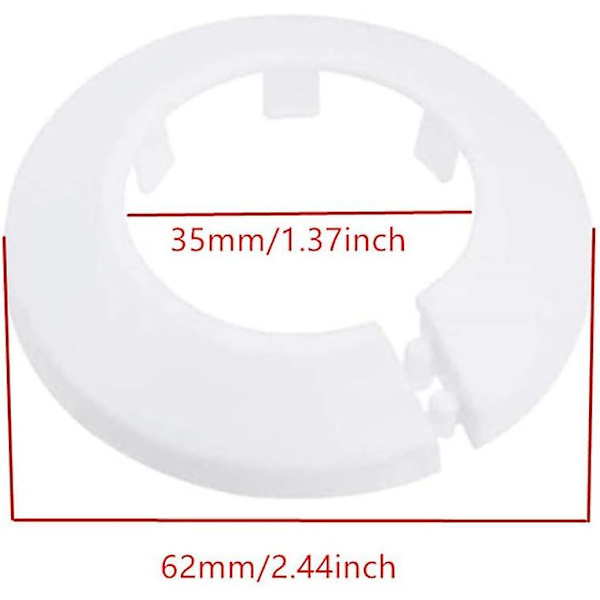4 kpl Seinälaipan ulkohalkaisija Laippa Helppo asennus Muovinen patterin peitelevy Vesiputken viemärilinjan suojus Kaulus Seinäputken suojus Koristelu Pi White 34mm