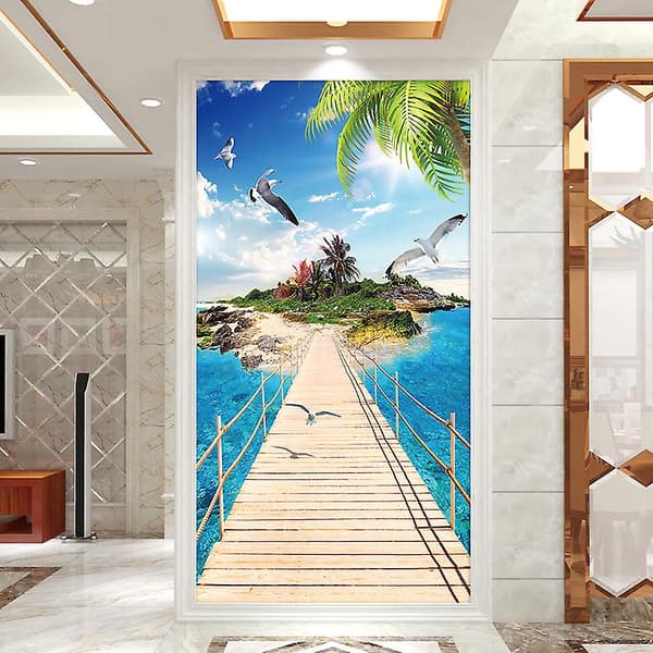 (38.5*200cm*2stk) 3D Effekt Plakat Dørklistremerke 36