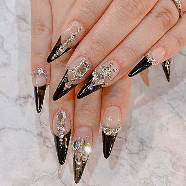 Krystall Rhinestones Flat Back 3D-steiner for Negledekorasjonshåndverk style 5