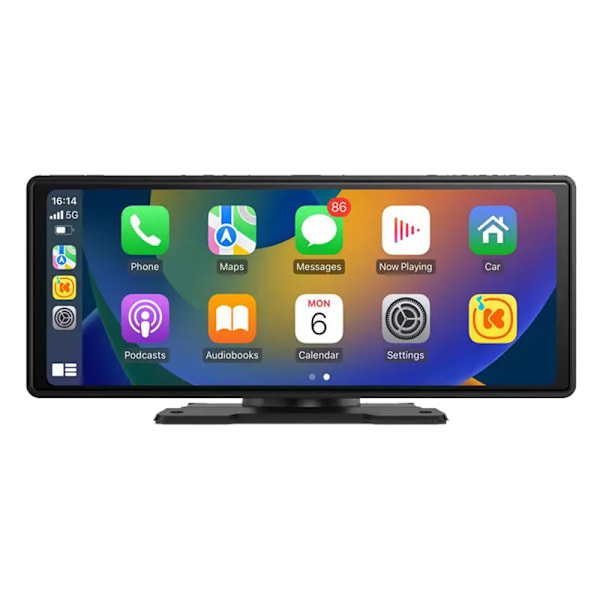 1 st 10.26 tum Bilspegelmonitor Carplay Android Auto Trådlös Anslutning Multimedia Videospelare GPS Navigation Instrumentbräda