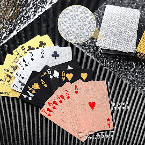 4 Lekar Spelkorts Folie Pokerkort Lekar 24 K Guld Diamantfolie Pokerkort Guld Spelkorts Folie Vattentäta Spelkorts Vattentäta Pl