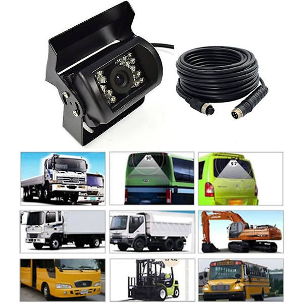 Bakkamera 12v-24v 4 Pin 18 Ir Leds Vandtæt Nattesyn 4 Pin Kabel Til Bil/bus/lastbil/trailer/campingvogn/autocamper
